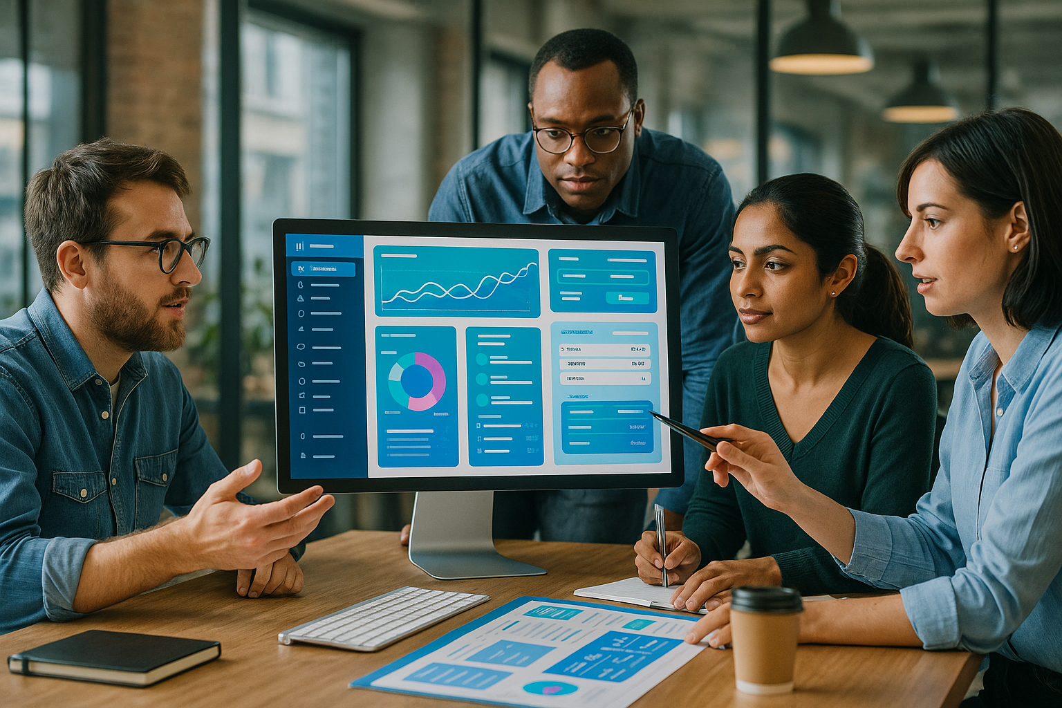 A software design team is working on the software UI and creating a visually stunning usercentric application that integrates data and provides users with an intuitive data driven applications-1